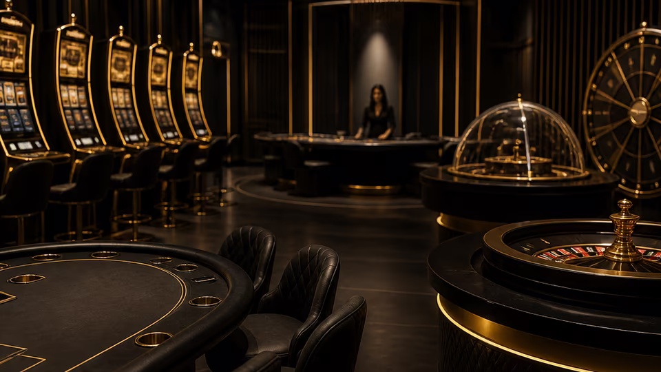 Black Label Casino game library scene with slots and live table elements